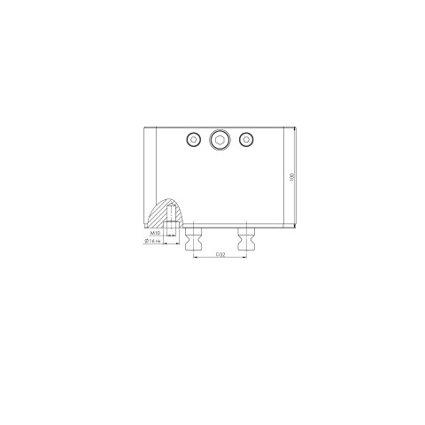Technical drawing 45157: Quick•Point® 52 5-Axis Riser 150 x 116 mm height 100 mm