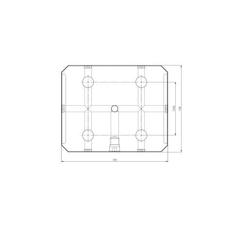 Technical drawing 45407: Quick•Point® 96 5-Axis Riser 192 x 156 mm height 100 mm
