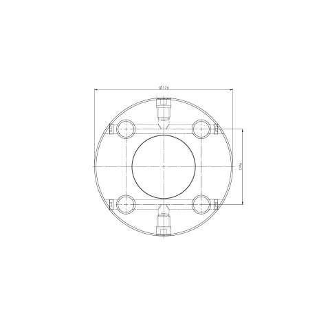 Technical drawing 45803: Quick•Point® 96 Round Plate ø 176 x 27 mm without mounting bores, for individual centre hole
