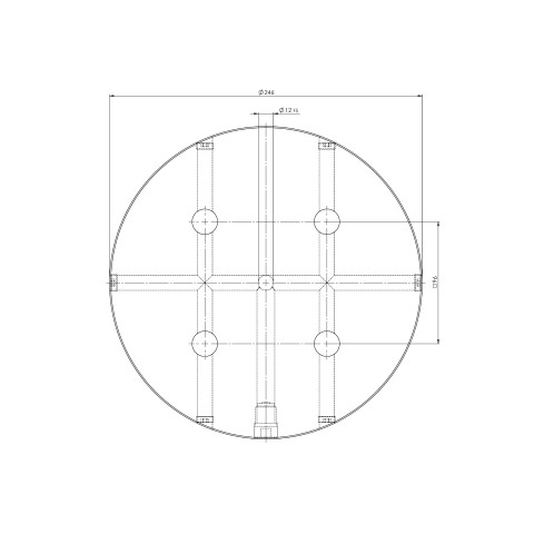 Technical drawing 45840: Quick•Point® 96 Round Plate ø 246 x 27 mm without mounting bores