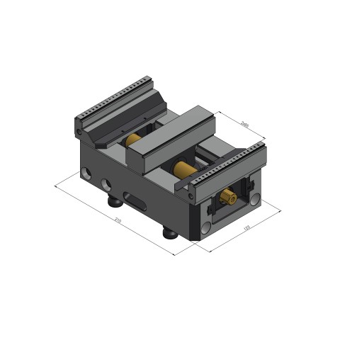 Technical drawing 48205-TG2527: Makro•Grip® 125 Center Jaw + Spindle jaw width 125 mm jaw thickness 27 mm, spindle length 214 mm