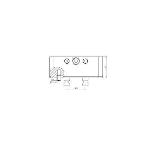 Technical drawing 45156: Quick•Point® 52 5-Axis Riser 150 x 116 mm height 60 mm