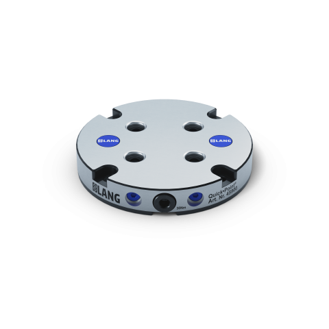 Product image 45900: Quick•Point® 52 Round Plate ø 157 x 27 mm with mounting bores at a distance of 100 mm