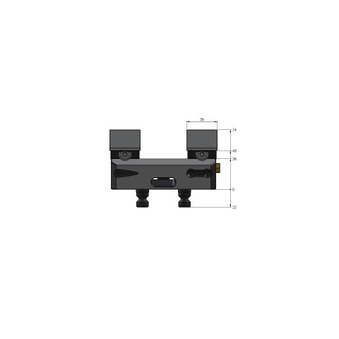 Technical drawing 44120-46: Avanti 77 Profile Clamping Vise jaw width 46 mm max. clamping range 125 mm
