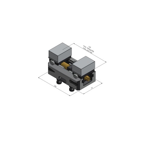 Technical drawing 44120-46: Avanti 77 Profile Clamping Vise jaw width 46 mm max. clamping range 125 mm