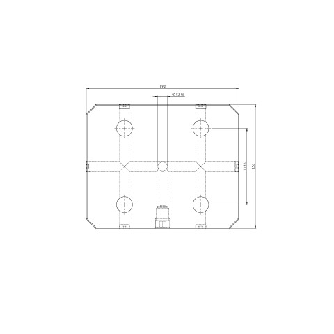Technical drawing 45401: Quick•Point® 96 Single Plate 192 x 156 x 27 mm without mounting bores