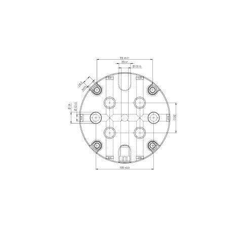 Technical drawing 45910: Quick•Point® Adaptor Plate round, Ø 157 x 27 mm