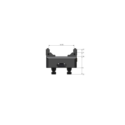 Technical drawing 48085-46: Makro•Grip® 77 5-Axis Vise jaw width 46 mm clamping range 0 - 85 mm