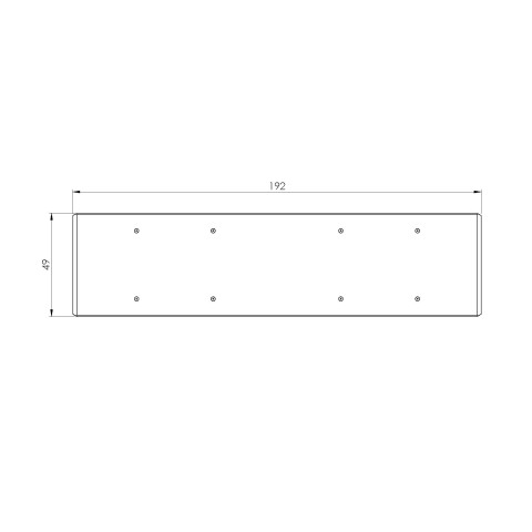 Technical drawing 73190: Quick•Point® Rail Extension bar 192 x 49 x 25 mm without mounting bores