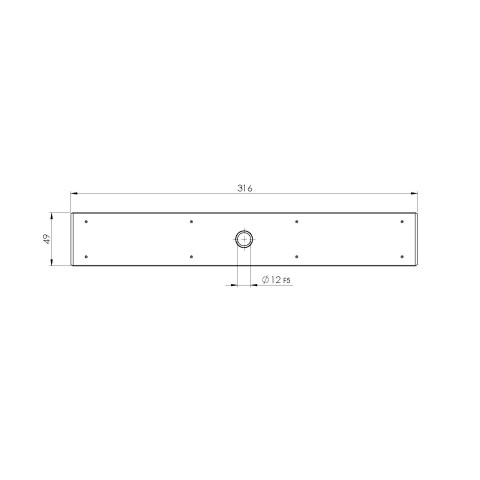 Technical drawing 73310: Quick•Point® Rail Clamping bar 316 x 49 x 25 mm without mounting bores