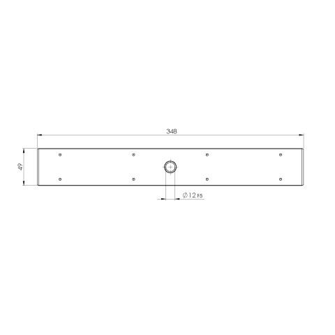 Technical drawing 73340: Quick•Point® Rail Clamping bar 348 x 49 x 25 mm without mounting bores