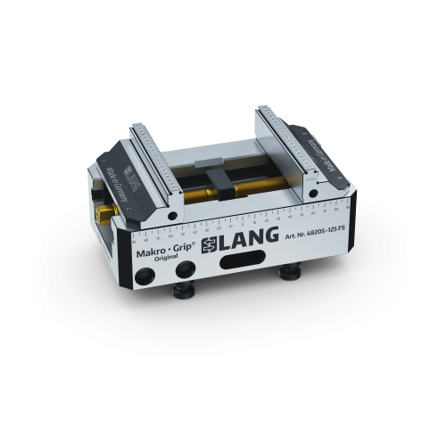 Product image 48205-125 FS: Makro•Grip® FS 125 5-Axis Vise Jaw width 125 mm Clamping range 0 - 205 mm, with continuous / full serration