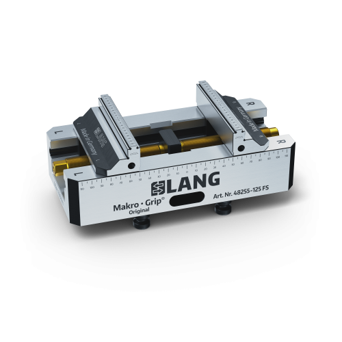 Product image 48255-125 FS: Makro•Grip® FS 125 5-Axis Vise Jaw width 125 mm Clamping range 0 - 255 mm, with continuous / full serration