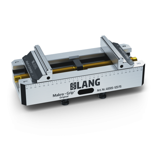 Product image 48305-125 FS: Makro•Grip® FS 125 5-Axis Vise Jaw width 125 mm Clamping range 0 - 305 mm, with continuous / full serration